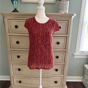 Weston Wear Red Lace Blouse